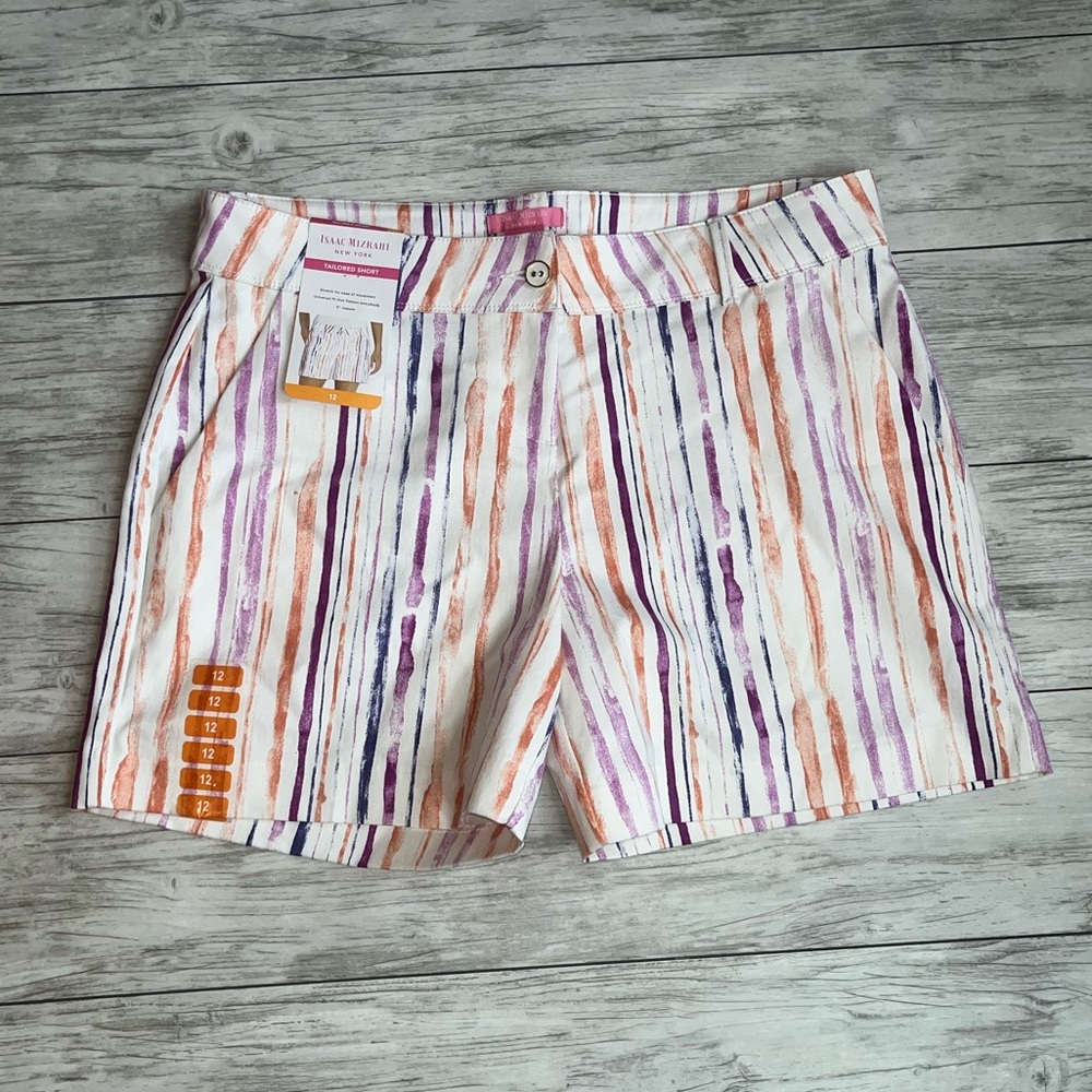 Isaac Mizrahi Striped Shorts Size 12 NWT